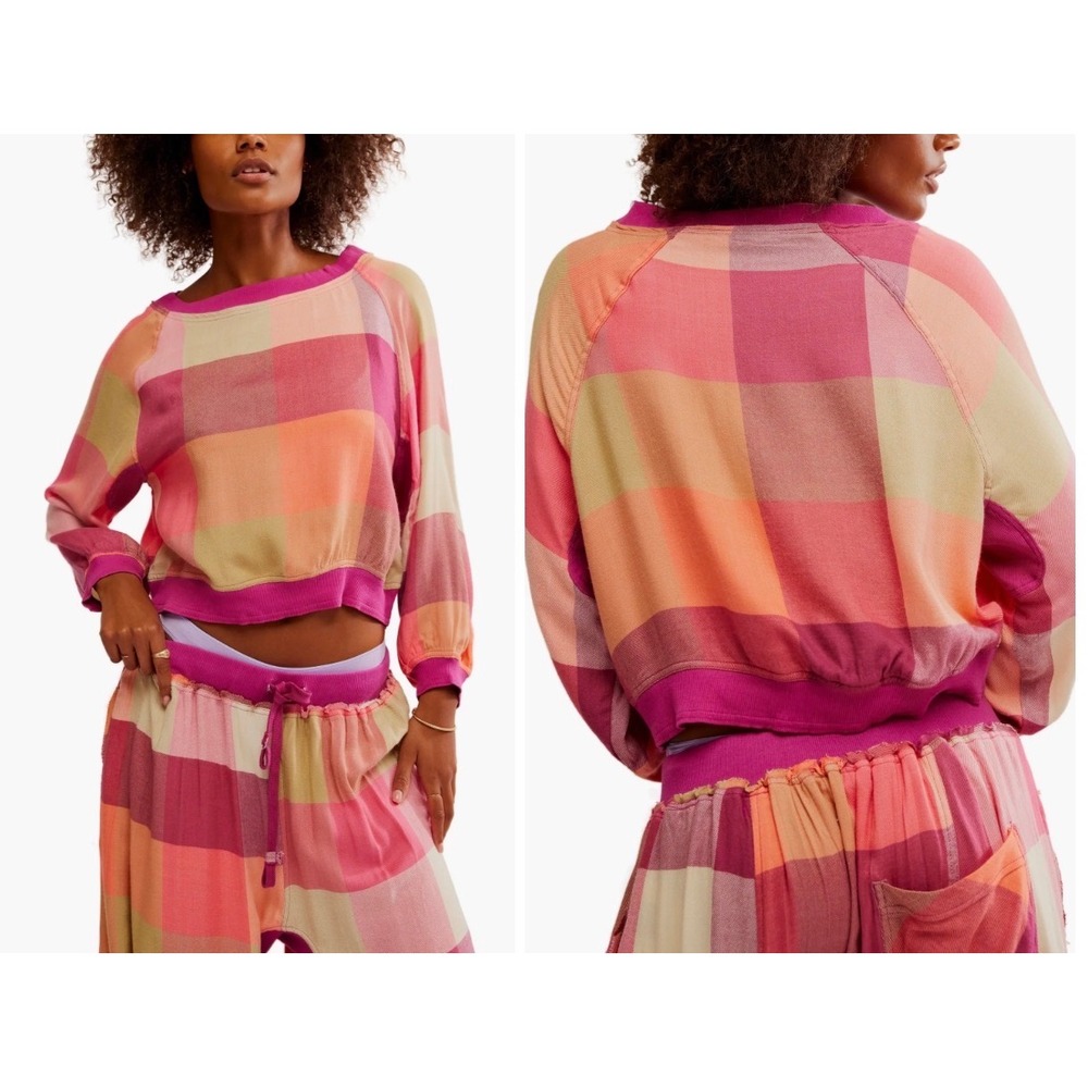 Intimately Free‎ People Sugar Cookie Flannel Pajama Sweatshirt Warm Combo Large